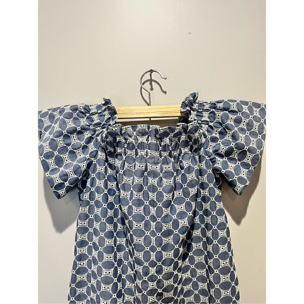 Chelsea 28 Blue White Embroidered Tassel Dress - Picture 7 of 8